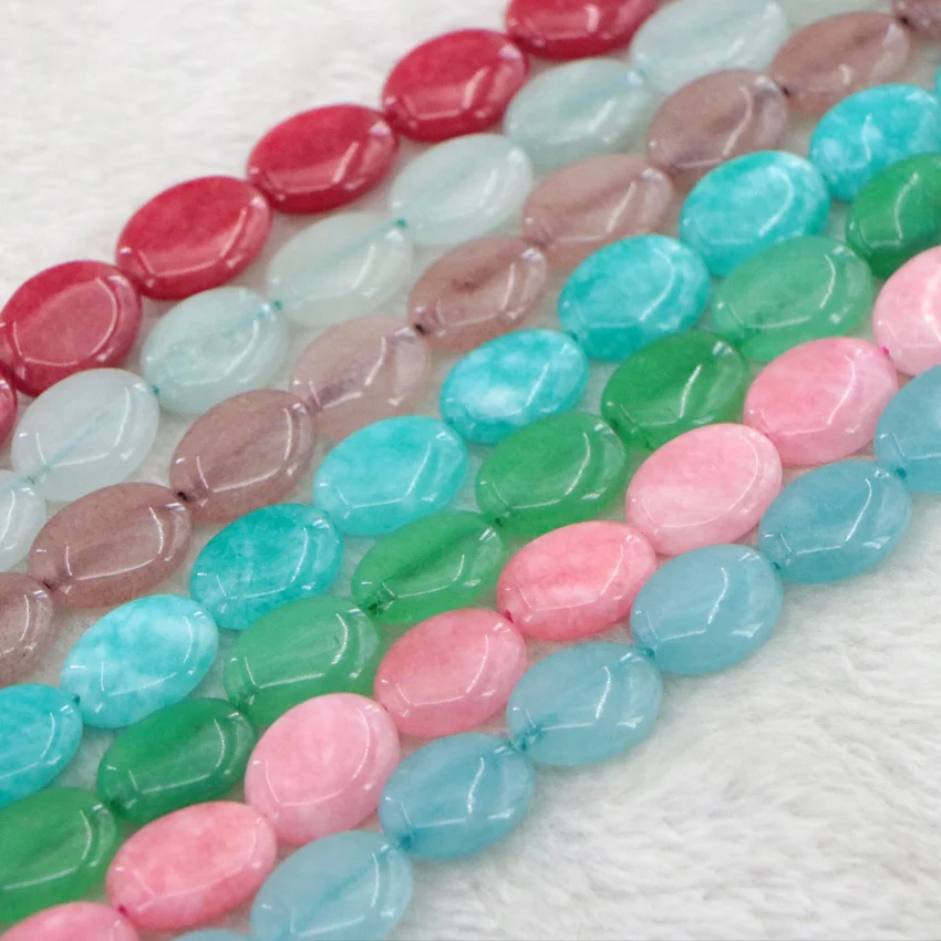 13X18mm oval denim natural aquamarine Amazon Jasper DIY necklace bracelet making fashion gift accessories (16)