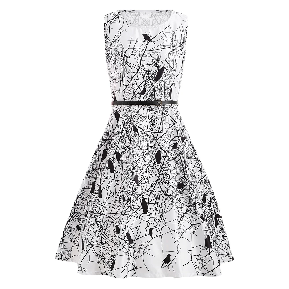 bird print summer dresses