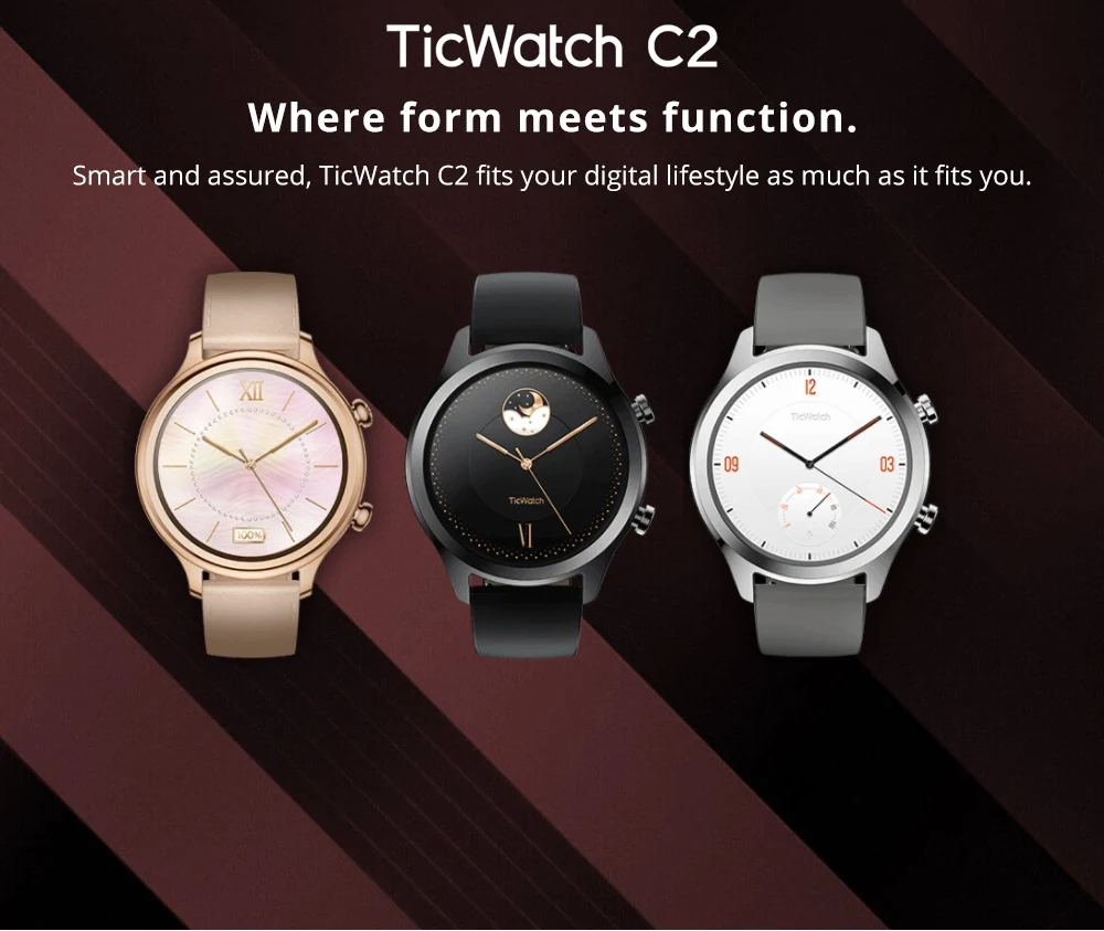 Новые смарт-часы Ticwatch C2 с ОС от Google Встроенный gps монитор сердечного ритма фитнес-трекер Google Pay 400mAh 1,3 ''AMOLED