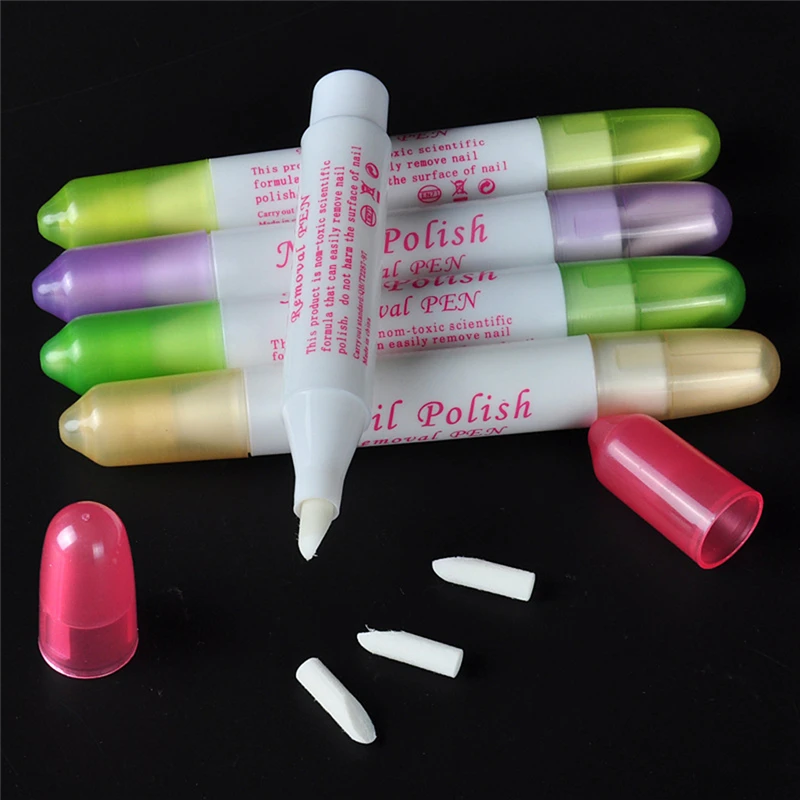 1/2/3/4pcs Nail Art Polish Corrector Removal Remover Pen Changeable