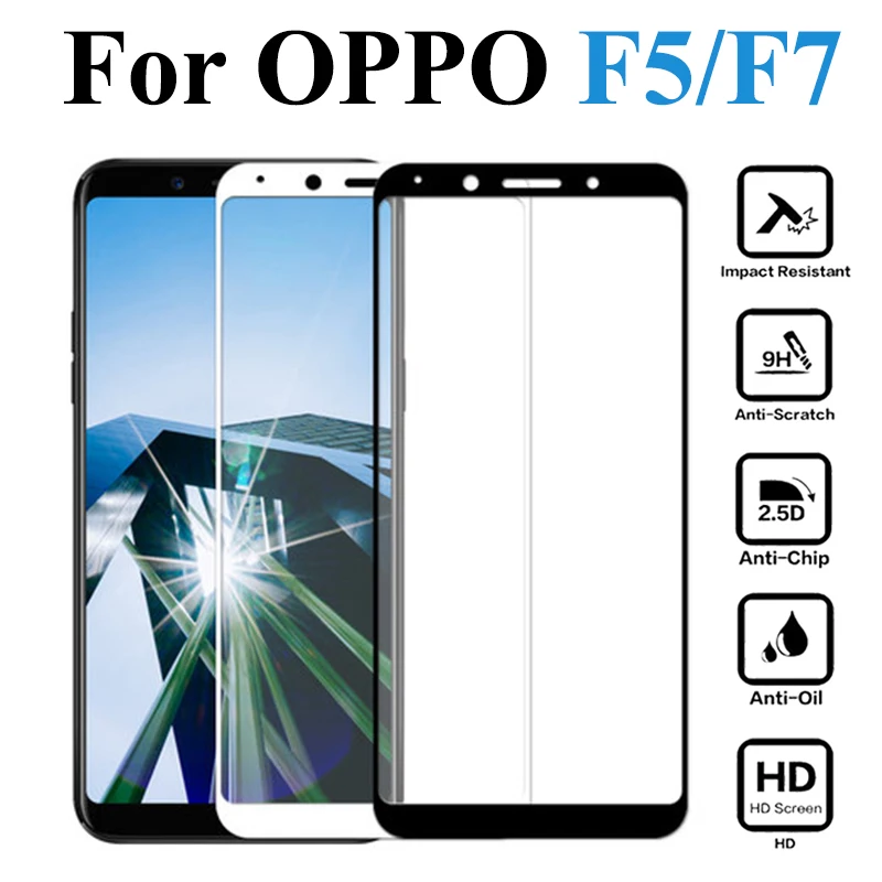 Защитное стекло для oppo f7 для oppo f5, закаленное стекло 5f 7f f 7 5, Защитная пленка для экрана 2.5d 9h