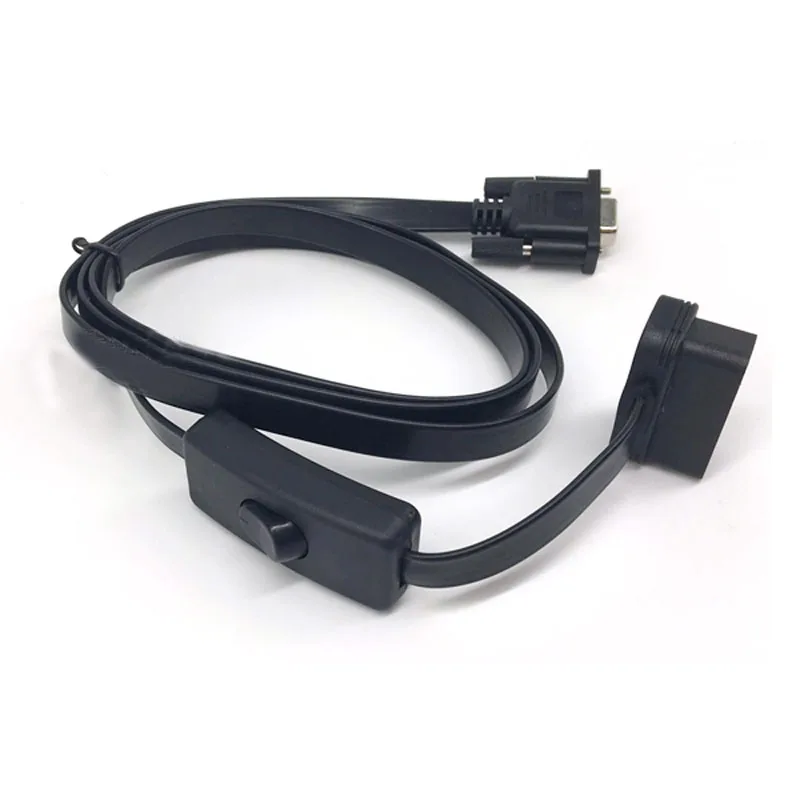 Автомобильный OBD2 16 Pin к DB9 RS232 соединительный кабель плоский провод с