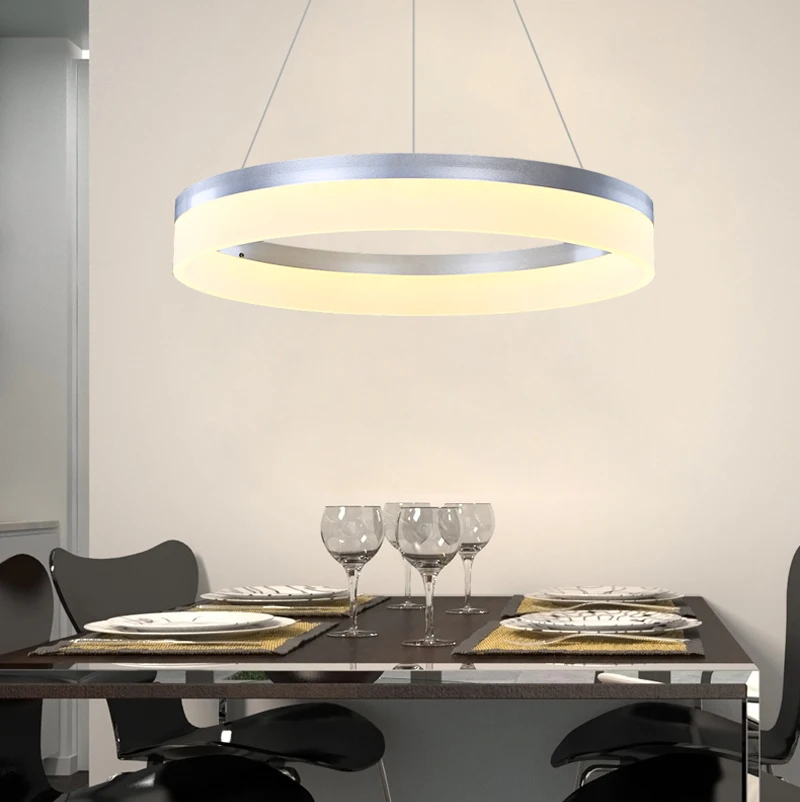 Современный светодиодный акриловый круглый светодиодный светильник белого цвета для фойе, столовой, люстры cerchio anello, подвесной светильник
