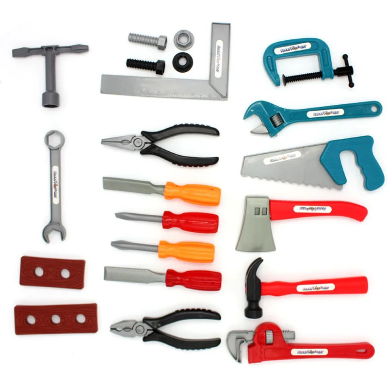

22pcs /set Children Builders Plastic Pretend Play Simulation Toolkit Classic Tool Toys Repair Tools Toys Accessories Baby Gifts