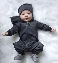 VTOM Newborn baby Boys Rompers Infant Zipper Cotton Long-Sleeved Rompers Jumpsuit Hooded Warm Clothes Outfit baby rompers hugolovestiki newborn boys romper infant girls clothes red bunny long sleeve hooded zipper jumpsuit winter clothing