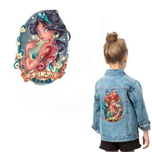 אירופה פופ Cartoon ילדה ברזל על תיקוני בגדי DIY ילד חולצה מעיל הסווטשרט כיתה-תרמית העברת מדבקות(China)