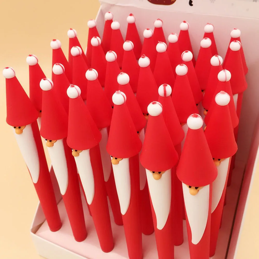 1 шт мультфильм черные чернила Рождество Санта Клаус милый силикагель гелевая ручка канцелярские принадлежности студенческий приз рождественские подарки