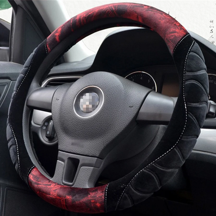 Новые Короткие Плюшевые Руль Обложка Флокирование Зима автомобиль ручки теплые и нескользящей черный и серый 38 см аксессуары