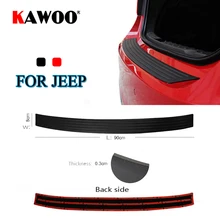KAWOO Para JEEP Patriot Brújula Grand Cherokee Comandante de la Guardia de Parachoques Trasero De Goma Proteger Cubierta de Umbral Mat Pad Car Styling