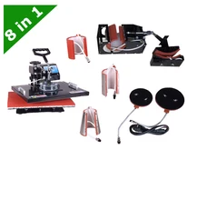 Combo heat 8 in 1 T Shirt Flat Heat Press Machine multifunction LY-038 free shipping