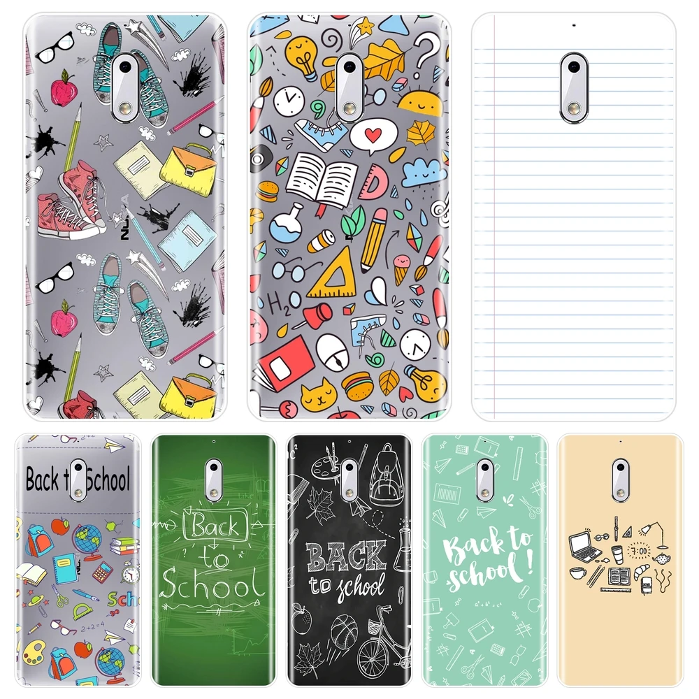 

Soft Phone Case Silicone For Nokia 8 6 5 3 2 1 Book School Yellow Green Black Text White Back Cover For Nokia 7 Plus X6 Nokia6