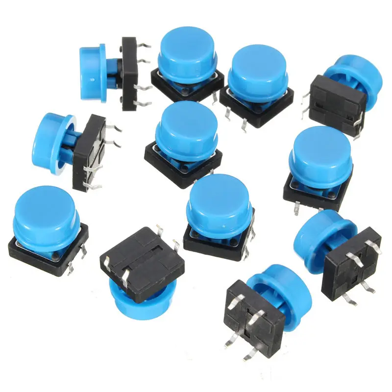 20pcs 4Pin Blue Tactile Push Button Switch Momentary Tact Caps Used in the Fields of font