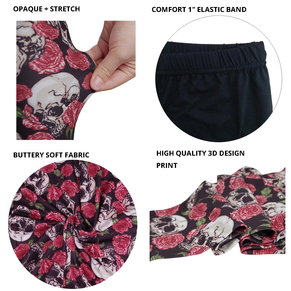 sugar skull printed leggings for women  (8)