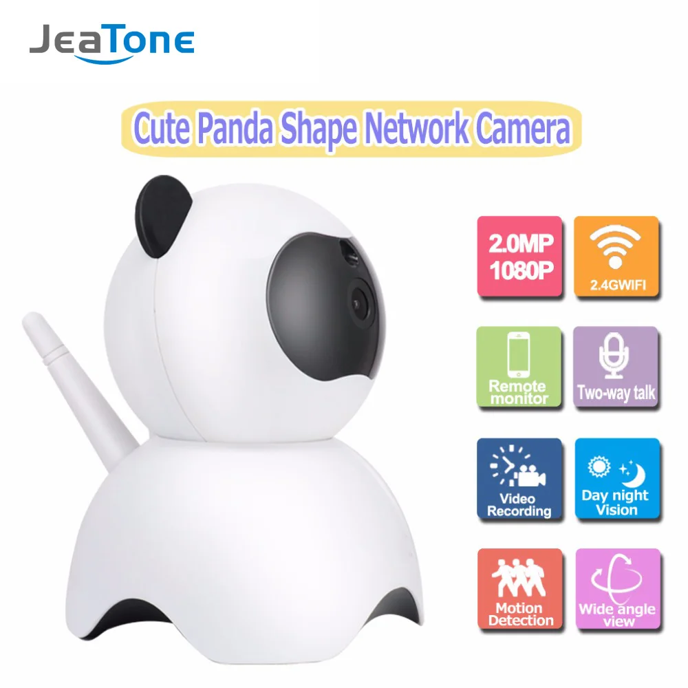 JeaTone Smart IR IP Сетевая камера Full HD 1080P Wi-Fi беспроводная домашняя система видеонаблюдения для дома Милая панда детский монитор