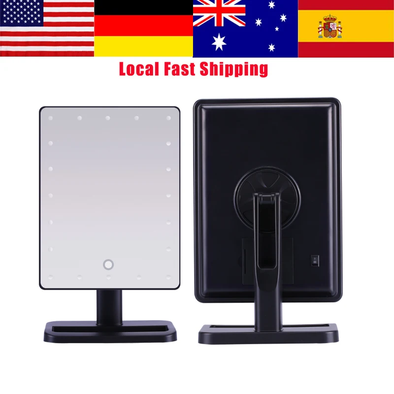 

20LED Touch Screen Illuminated Makeup Stand Mirror Tabletop Lighted Cosmetic Vanity Desktop Makeup Mirror bathroom shower mirror