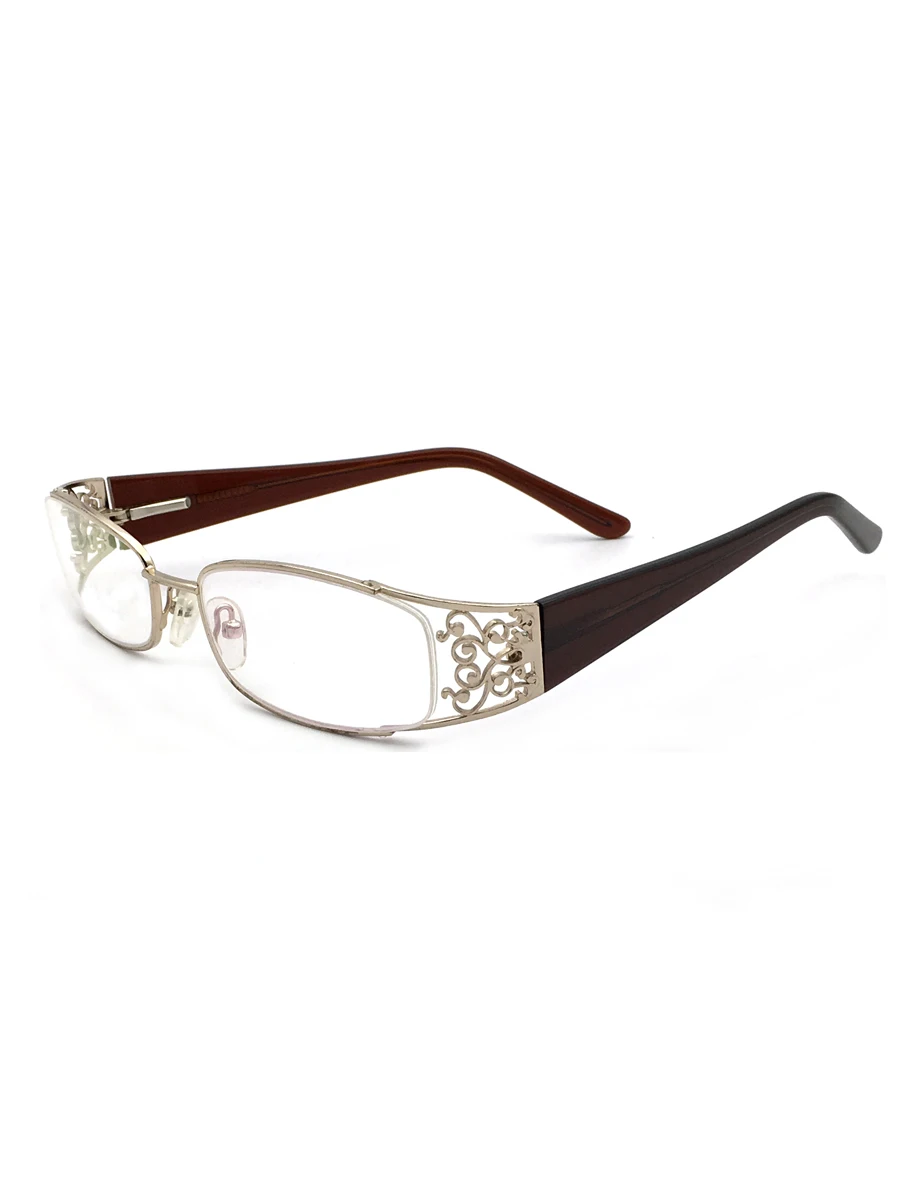 Оправа для очков, оптические очки, высокое качество, резные очки, женские оптические очки, оправа из нержавеющей стали, ацетат, дужки, весна - Цвет оправы: light brown