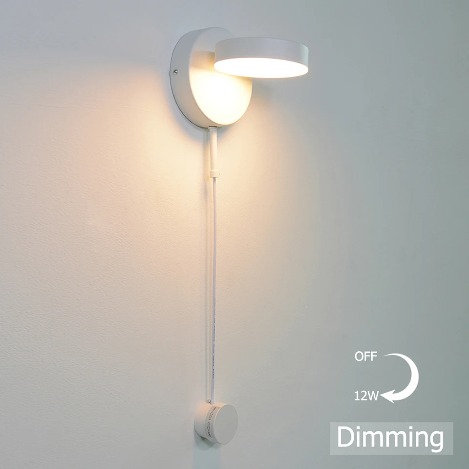  LED wall lamp 0-12W dimmable with knob switch wall lamps Nordic modern LED wall lamp adjustable bed - 33050063418