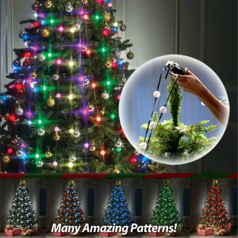 Светодиодные лампы, мигающий светильник для рождественской елки, лампа-гирлянда, Новогоднее украшение для дома, домашний праздничный, атмосферный