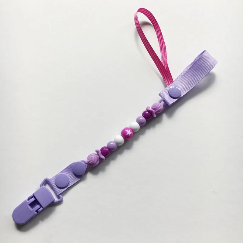

Newborn Baby Pacifier Clips Chain Baby Christmas Nipple Holder DIY Round Bead Pacifier Chain Clip for Child Nipple Folder