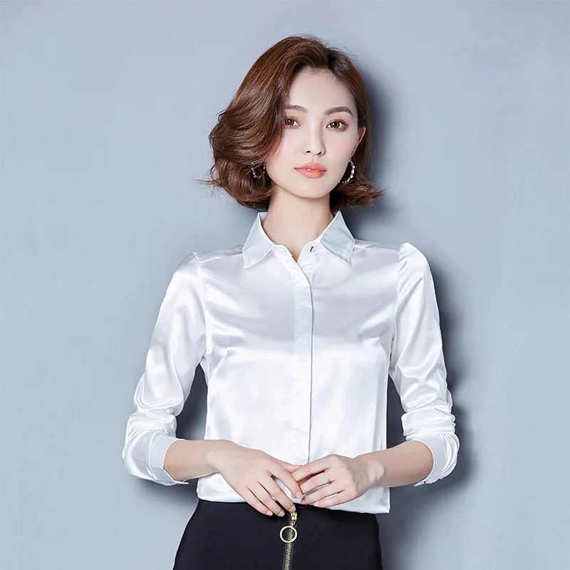 Dioufond Blouse Women Long Sleeve Blouse White Tops Fashion Female ...