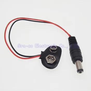 

200pcs 9V battery buckle T Type 9V Battery holder with DC Jack 5.5*2.1mm