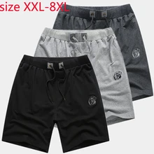 Новое поступление, модные мужские свободные шорты, Летние супер большие хлопковые шорты с эластичной резинкой на талии, повседневные шорты до колена размера плюс XL-5XL, 6XL, 7XL, 8XL