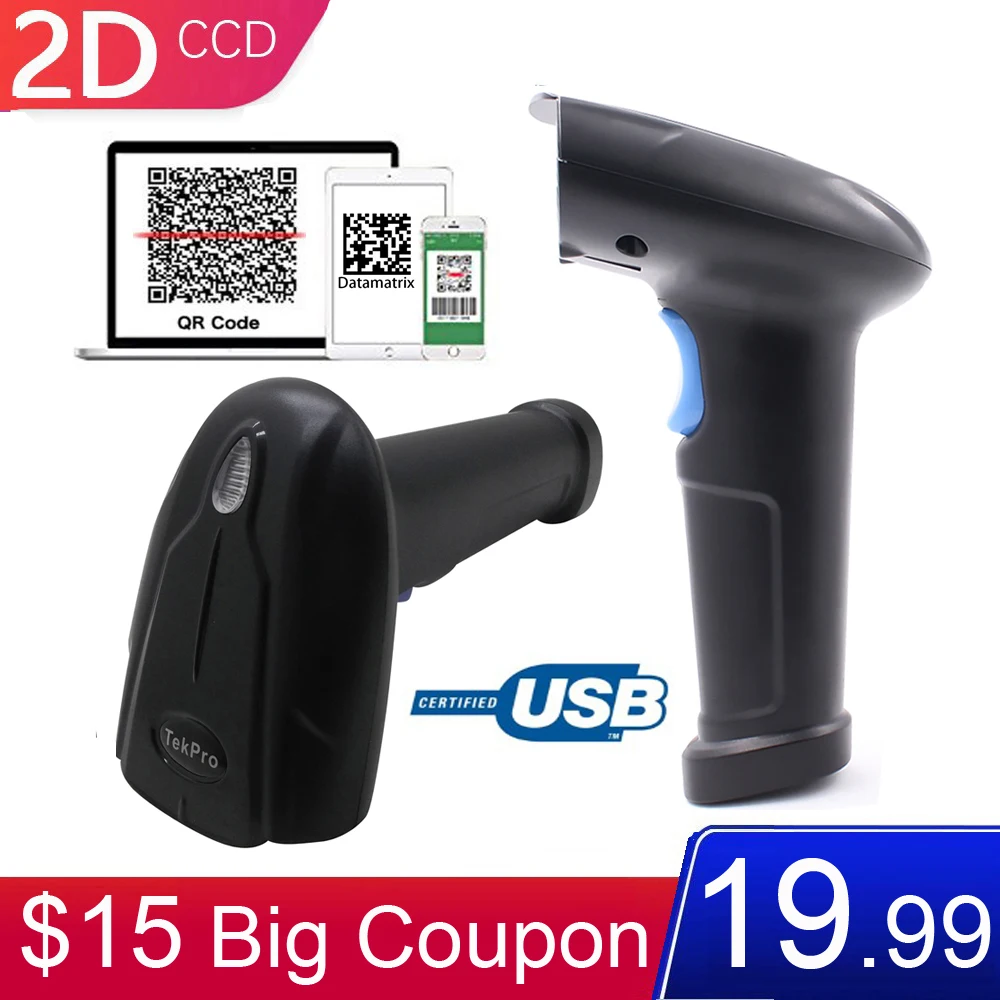 TekPro MK20 USB 2D сканер штрих-кодов компьютерный экран Мобильная оплата 1D QR штрих-кода |
