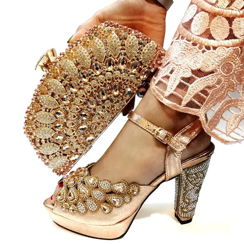 Red Italian Shoes with Matching Bag for Woman Italian Shoes and Bag Set High Quality African Wedding Shoe and Bag