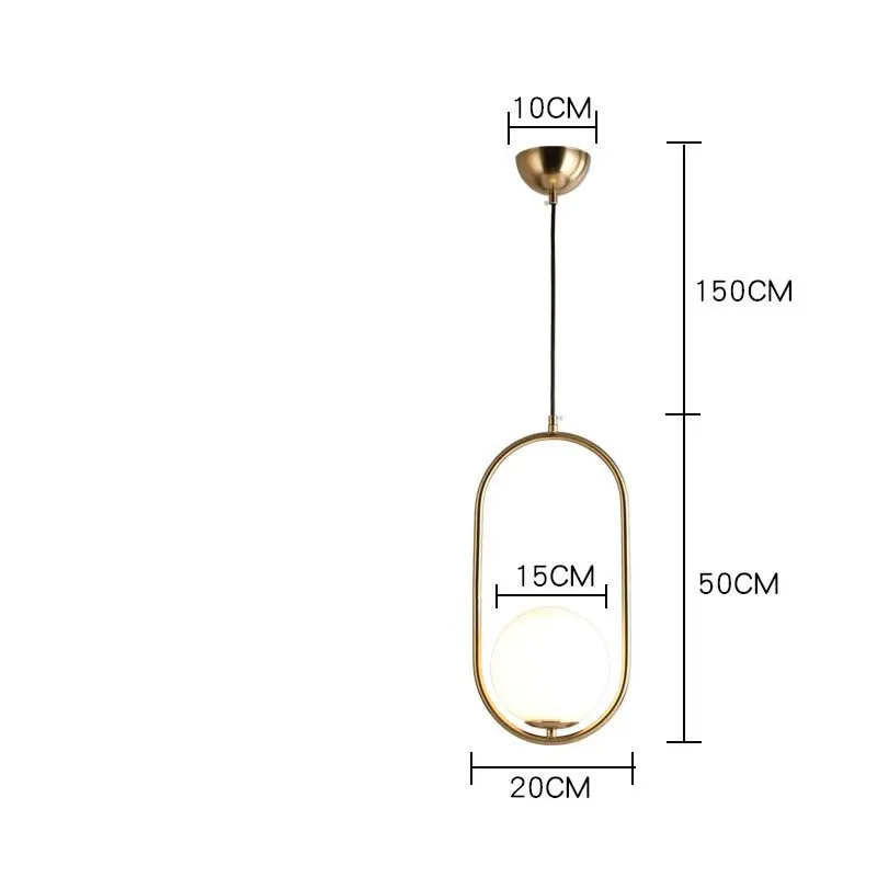 Скандинавский стол обеденный зал стеклянные шаровые подвесные светильники пост-современный бар стойка метафизический краткое спальня прикроватные светильники - Цвет корпуса: big
