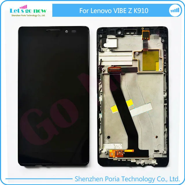 

FLPORIA LCD Display For Lenovo K910 Screen+Touch Screen Panel Digitizer Accessories Replacement With Frame+Track Number