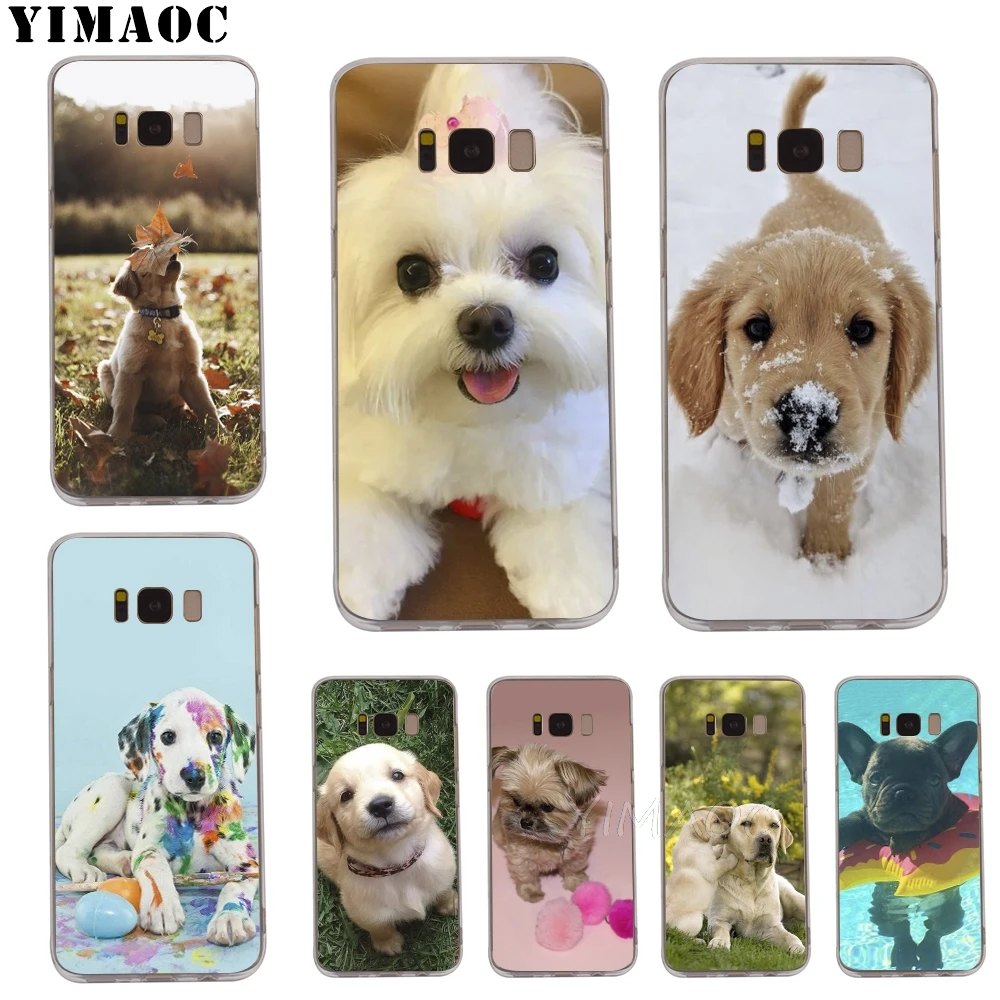 Мягкий чехол YIMAOC Pretty puppies из ТПУ для Galaxy j3 j5 j6 j7 A5 2016 2017 A6 A9 2018 Note 8 9 S7 edge S8 S9 S10 Plus S10e |