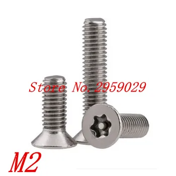 

200pcs DIN7991 M2*4/5/6/8/10/12 Torx Flat Head Tamper Proof Security Screw A2 Stainless Steel Anti-theft Countersunk Screws
