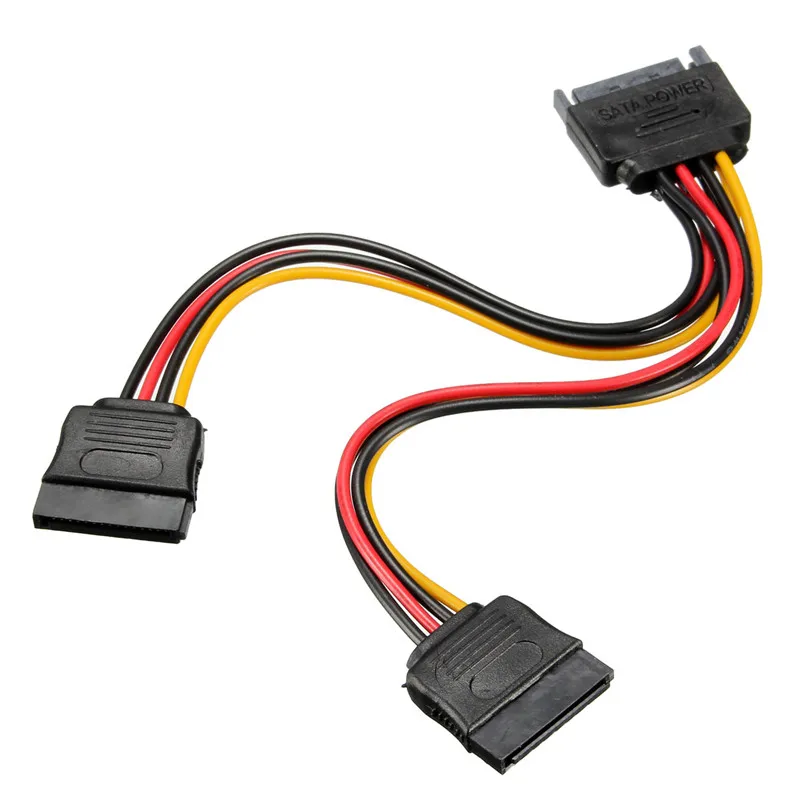 

Top Quality 15 Pin SATA Male to 2xSATA Female Power Adapter Data Y-Cable Splitter Lead Wire SATA Cables