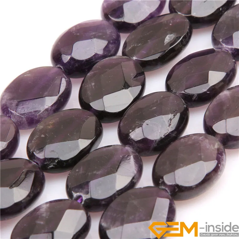 

Oval Faceted Purple Amethysts Beads Natural Stone Beads DIY Loose For Bracelet Making For Jewelry Making Strand15" Wholesale !