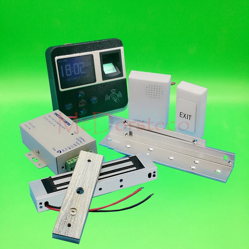 DIY Full Door Access Control System Kit Fingerprint Access Controller with 180KG Magnetic Lock door Access Control Lock System full metal fingerprint access control system kit set with biometric door lock security door lock remote control door exit switch