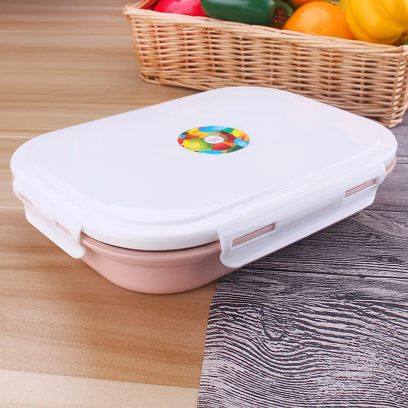 

Portable Rectangular 4 Compartments Stainless Steel Lunch Box for Kids Students @LS JY16