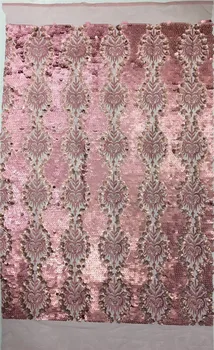 

YG-706 pretty bigh and small sequins embroidered Mesh Tulle fabric Factory price Embroidered Nigerian lace fabrics