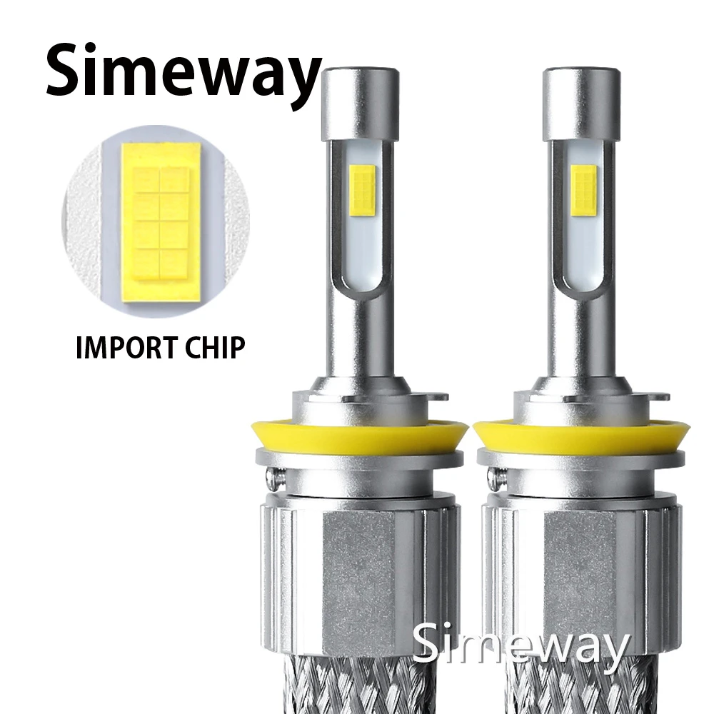 2 шт. LED H1 H4 H7 9005 9006 9012 D2S D4S 880 881 H27 Автомобильные фары светодиодные противотуманные