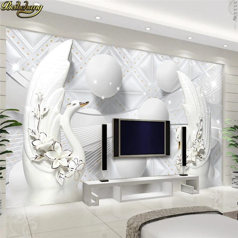 Beibehang Papel دي Parede 3D الأبيض هندسية الحديثة الحد الأدنى الصورة خلفيات للجدران جدارية الفن التجريدي ورق حائط غرفة نوم