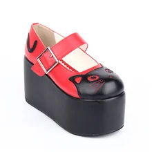 10 cm de Tacón Alto Zapatos de Plataforma Lolita Cosplay Encantador Del Gatito de Mary Jane Shoes
