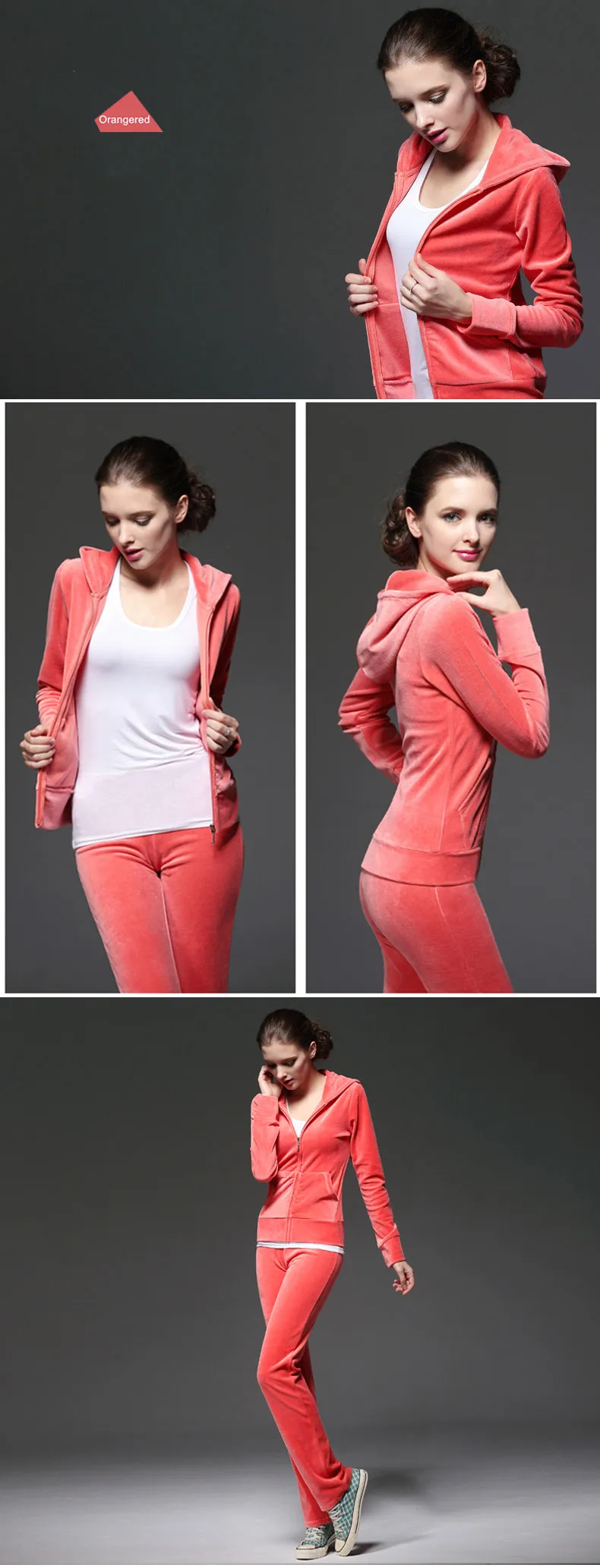 UMLIFE Sports Suit Women Velvet Tracksuit 2017 New Fitness Sport Casual Set Embroidery Fashion Jogging Suit Femme Track Suit  (26)