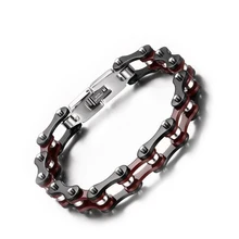 Для мужчин ювелирные изделия мотоцикл браслет-цепочка панк Нержавеющая сталь Звено Цепи Байкер велосипедов браслеты мужские браслеты на запястье ювелирные изделия
