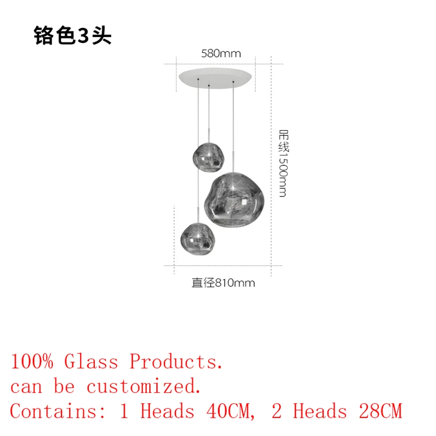 Современный блеск люстры плавкий Лава светильник для гостиной спальни домашний декор стеклянная Подвесная лампа Лофт люстра светильник s& светильник ing - Цвет абажура: Silver 3 Head