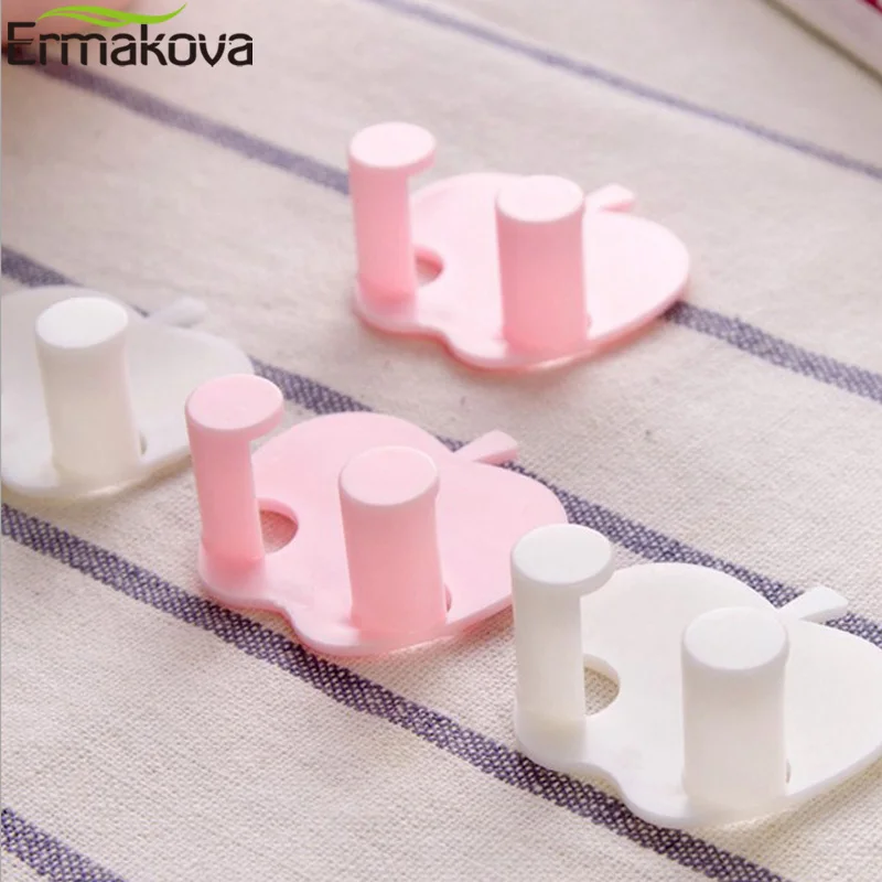 ERMAKOVA набор из 3 вилок крюк клейкий держатель штепсельной вилки в форме яблока