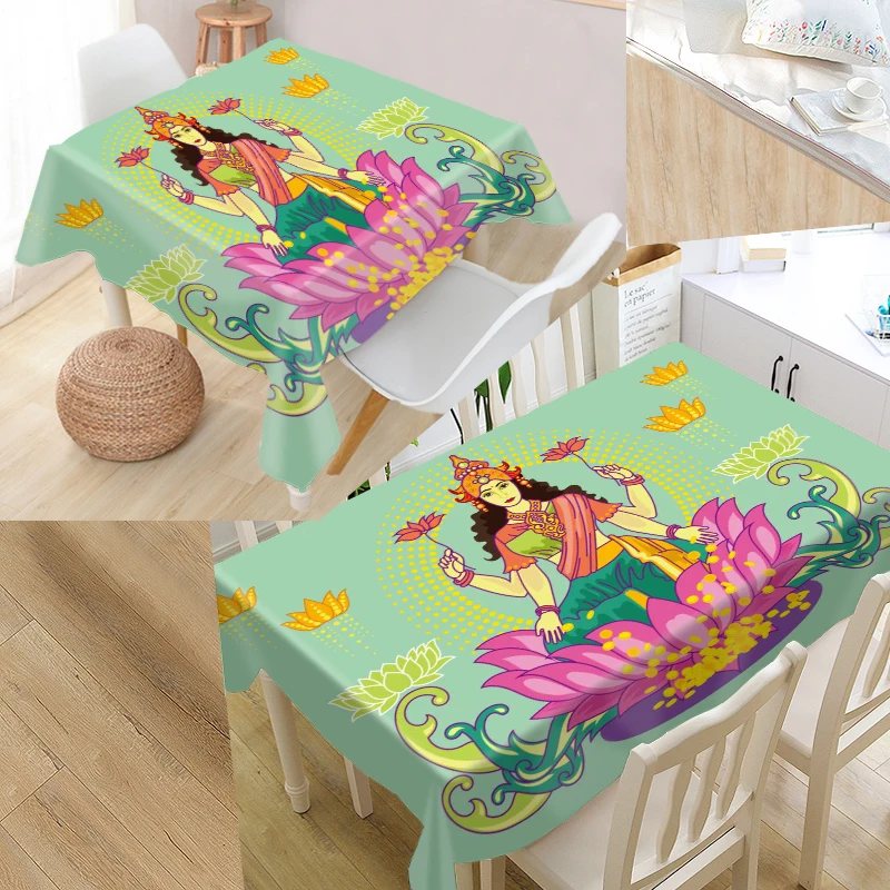 

New Arrival Diwali 3D Tablecloth Waterproof Oxford Fabric Square/Rectangular Tablecloth For Wedding Table Cloth TV Covers