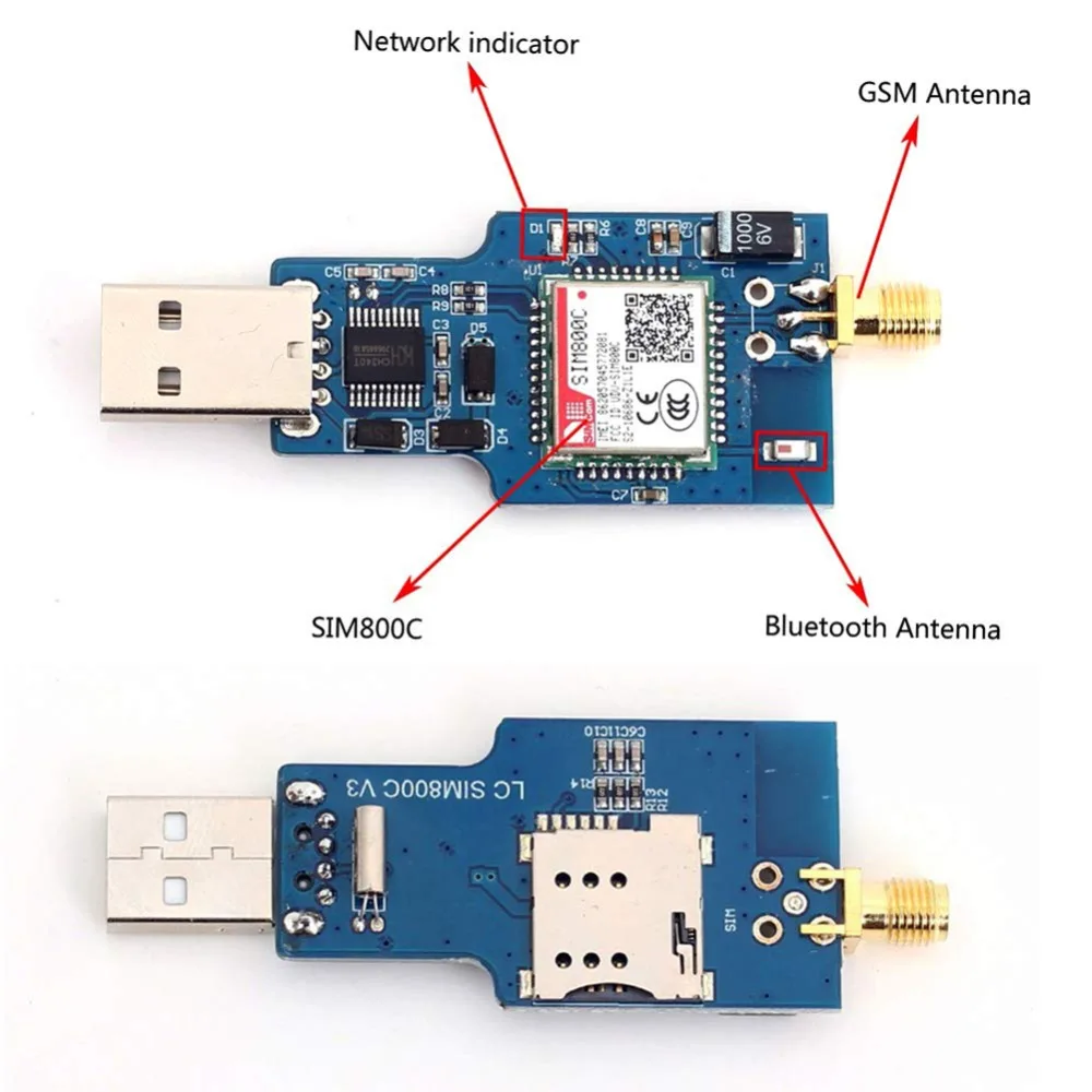 FZ3566 SIM800C USB to GSM Serial GPRS Module (7)