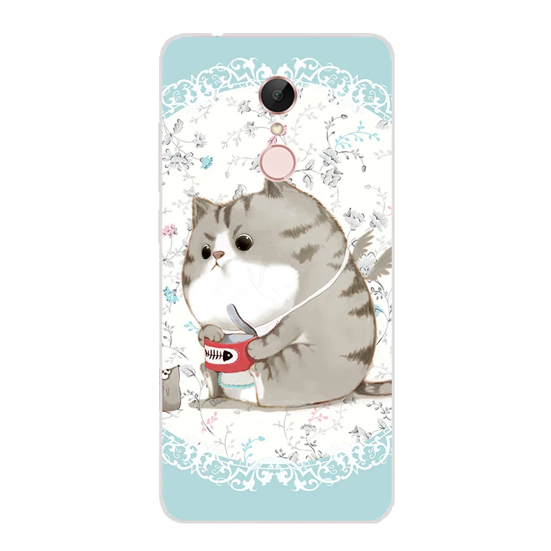Xiaomi redmi 5 plus Case Cover TPU Case For Xiaomi redmi 5 plus Phone Cover Sweet Floral Cute Cat TPU Redmi 5 p Soft Case 100% 12