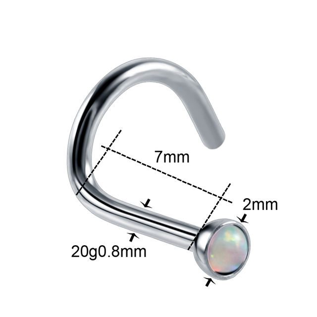 Opal Nose Septum Daith Tragus Cartliage Piercing Orelha Helix Lip Labret Ring Opal CBR Piercing Nose Screw Stud Ring Jewelry
