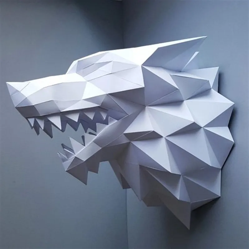 6 цветов Волчья Голова Бумага 3D DIY материал ручной креативный орнамент Вечеринка