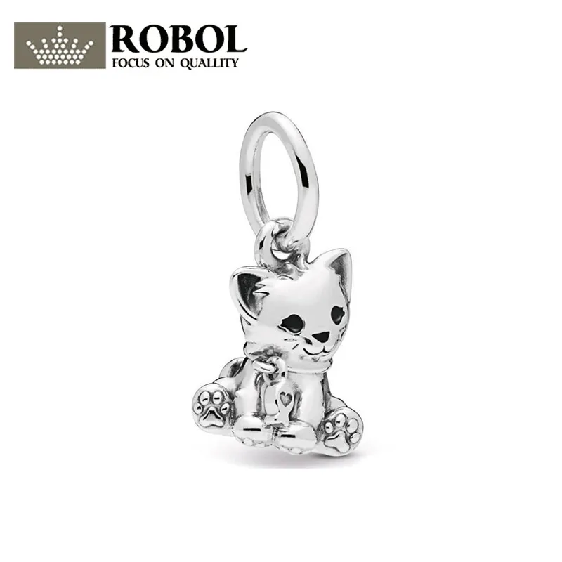 

2019 Original 1:1 New Sweetheart Cat 925 Silver String Ornaments 798011EN16 Cute Animal Beaded Female Gift for Ladies Wholesale